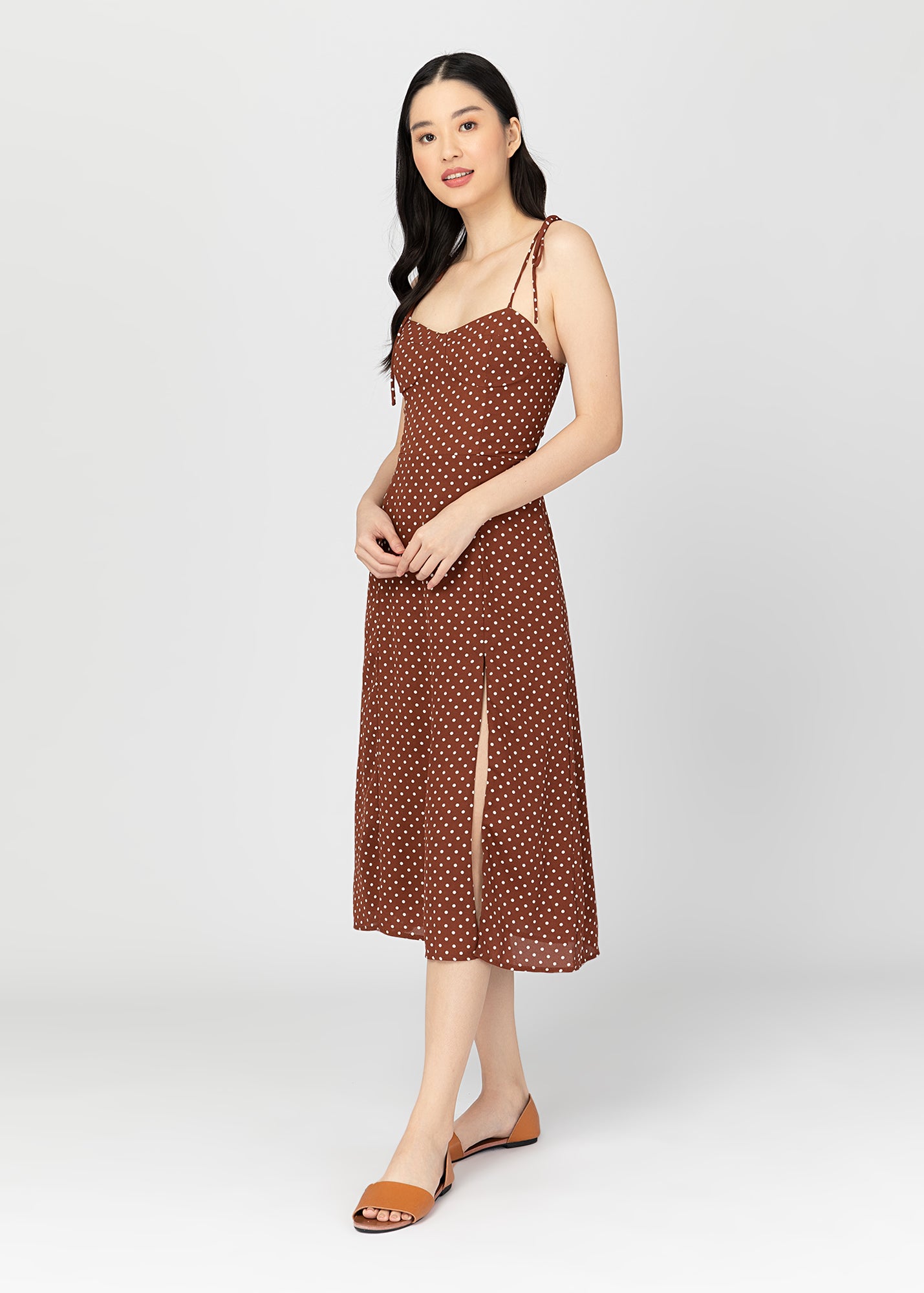 Janina Dress Brown Polkadots