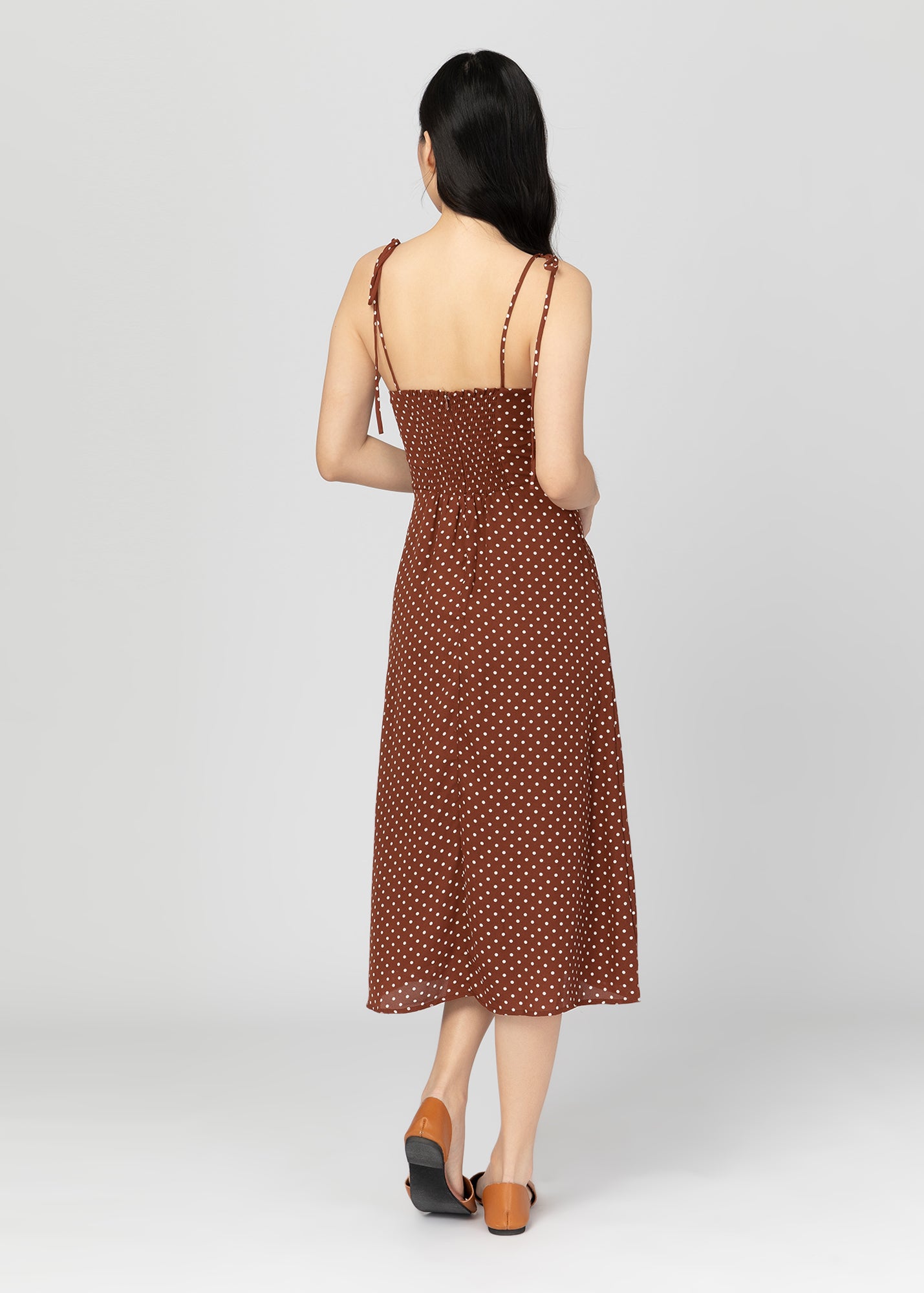 Janina Dress Brown Polkadots